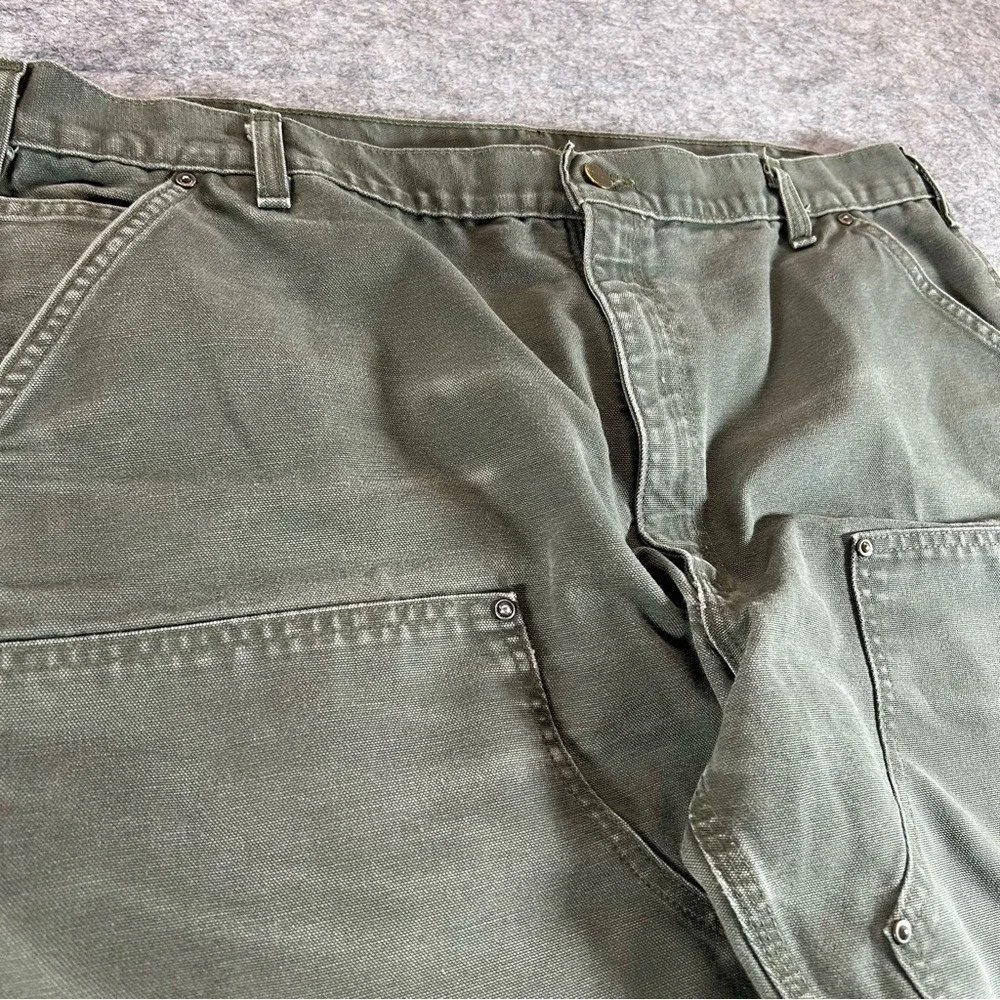 Carhartt Double Knee Pants Mens 42x30 Moss Green Carpenter Baggy Y2K Canvas B136